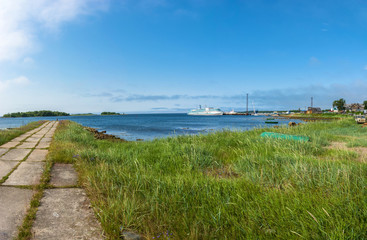 Panorama of the pier at Solovki.