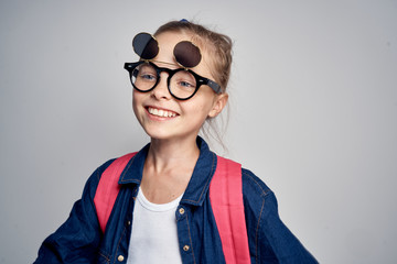 little girl, portrait, glasses