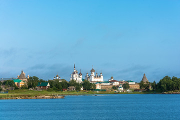 View on Solovetsky monastery from the White sea.