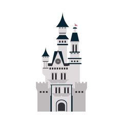 Naklejka premium big white castle icon image vector illustration design 
