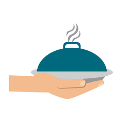 tray or covered platter icon image vector illustration design 