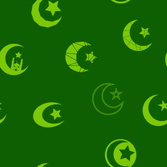 Seamless pattern with symbol of islam crescent moon for your design