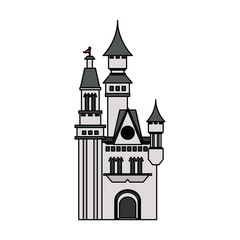 big white castle icon image vector illustration design 
