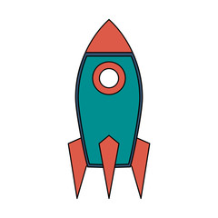 cartoon rocket or spaceship icon image vector illustration design 