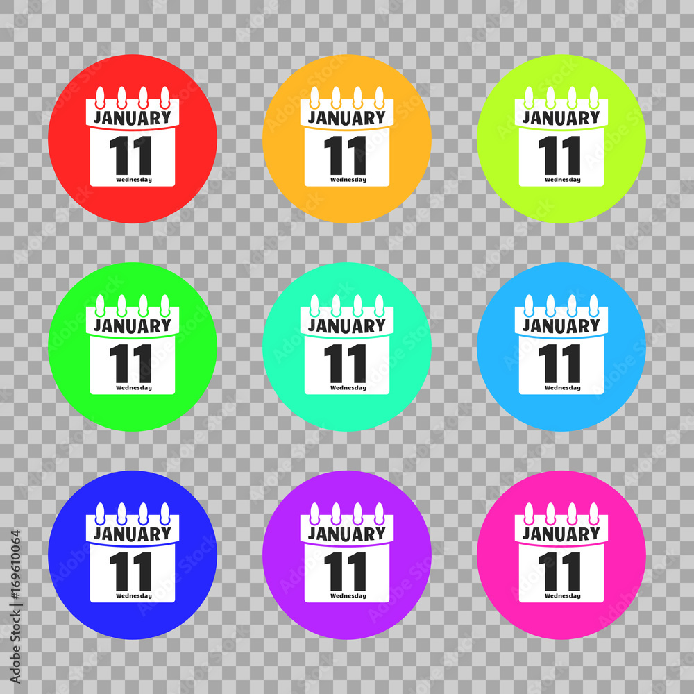 Aufkleber set calendar icon vector isolated on transparent background. symbol calendar for your website design