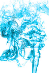blue smoke on white background, texture abstract