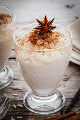 Homemade Rice Pudding With Cinamon And Vanilla