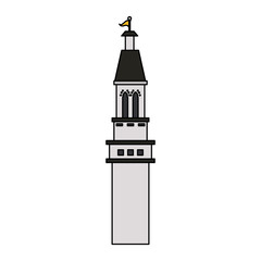 white castle tower icon image vector illustration design 