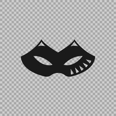 Venetian icon symbol carnival mask isolated on a transparent background