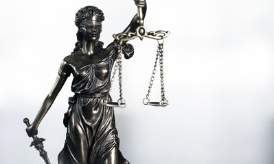 Legal law concept image. The Statue of Justice - lady justice or Iustitia 