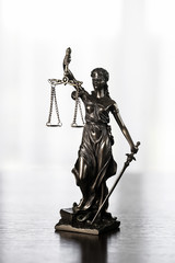 Legal law concept image. The Statue of Justice - lady justice or Iustitia 