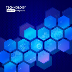 Abstract hexagon science background. Hi-tech digital technology and engineering concept