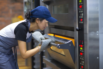 baker working in the kitchen