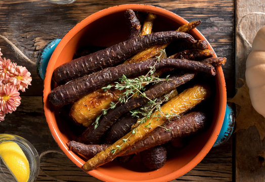 Rustic Thanksgiving Dinner: Heirloom Carrots
