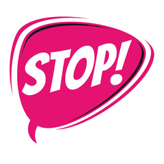 stop retro speech balloon