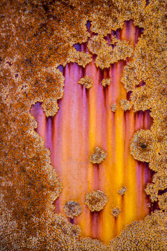 Rusted pole very closeup