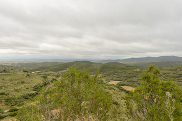 Naklejka na ściany i meble Landscape near Ujue in the province of Navarra, Spain