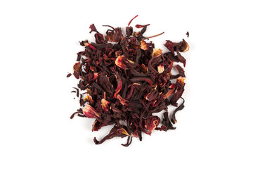 Heap of aromatic Hibiscus tea,