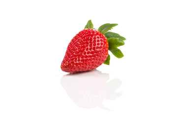 Red ripe strawberry fruits