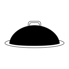 tray or covered platter icon image vector illustration design  black and white