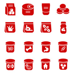 Food stuff for cat as glyph icons / There are some types of food for cats
