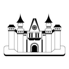 big castle icon image vector illustration design  black and white