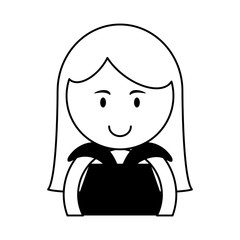 cute woman cartoon icon image vector illustration design  black and white