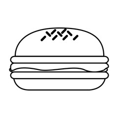 hamburger food icon image vector illustration design  black line