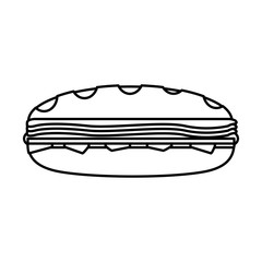 sandwich food icon image vector illustration design  black line