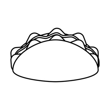 taco food icon image vector illustration design  black line