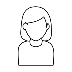 woman avatar portrait icon image vector illustration design  black line