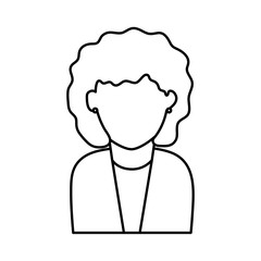 woman avatar portrait icon image vector illustration design  black line
