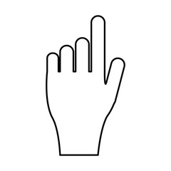 hand with index finger up icon image vector illustration design  black line