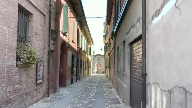 narrow street of the medieval village of Dozza, a small gem among the architectural wonders of Italy