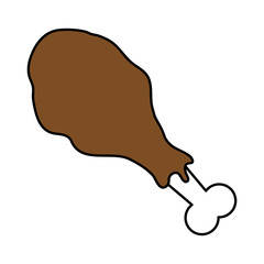 chicken thigh or drumstick food icon image vector illustration design 