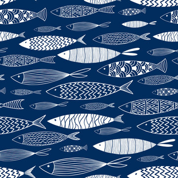 Seamless pattern of ornamental fish