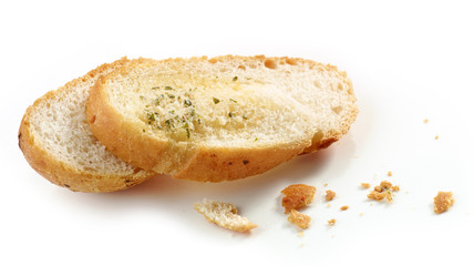 grilled bread slices and crumbs