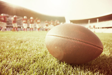 Close up of an american football