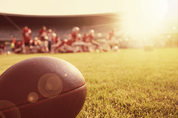 Close up of an american football