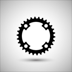 Bicycle chainring. Vector icon. More Icon in set.