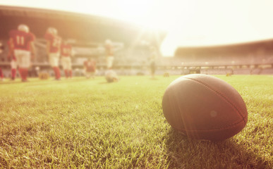 Close up of an american football