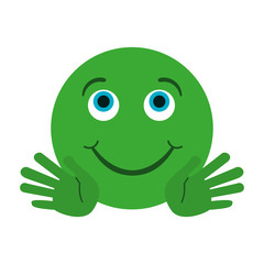 happy open hands emoji instant messaging  icon image vector illustration design 