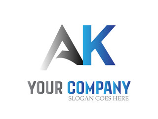 Letter AK Modern Logo Design Vector