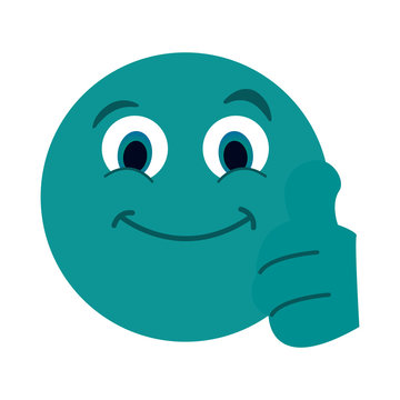 happy thumb up emoji instant messaging  icon image vector illustration design 