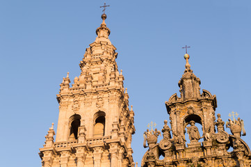 Fototapeta premium Towers of the cathedral of Santiago
