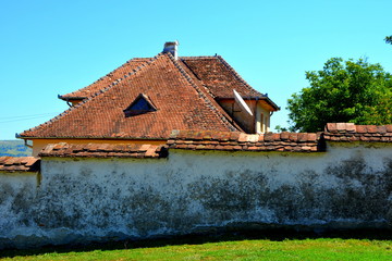Typical rural landscape and peasant houses in Cincu, Grossschenk, Transylvania,Romania