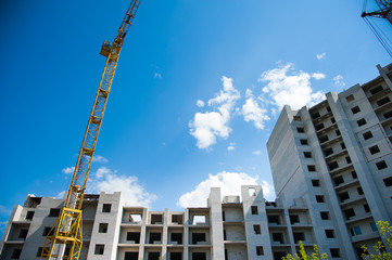 Fototapeta na wymiar Construction of multi-storey residential building
