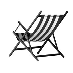 Vector  illustration of one black and white chaise lounge  on transparent background 
