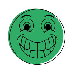 happy grin emoji instant messaging  icon image vector illustration design  green color