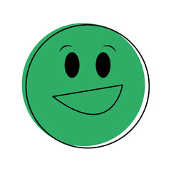happy grin emoji instant messaging  icon image vector illustration design  green color